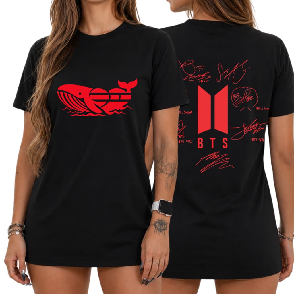 Camiseta Feminina Masculina Bts Tour Kpop 2026 BR Show Lançamento