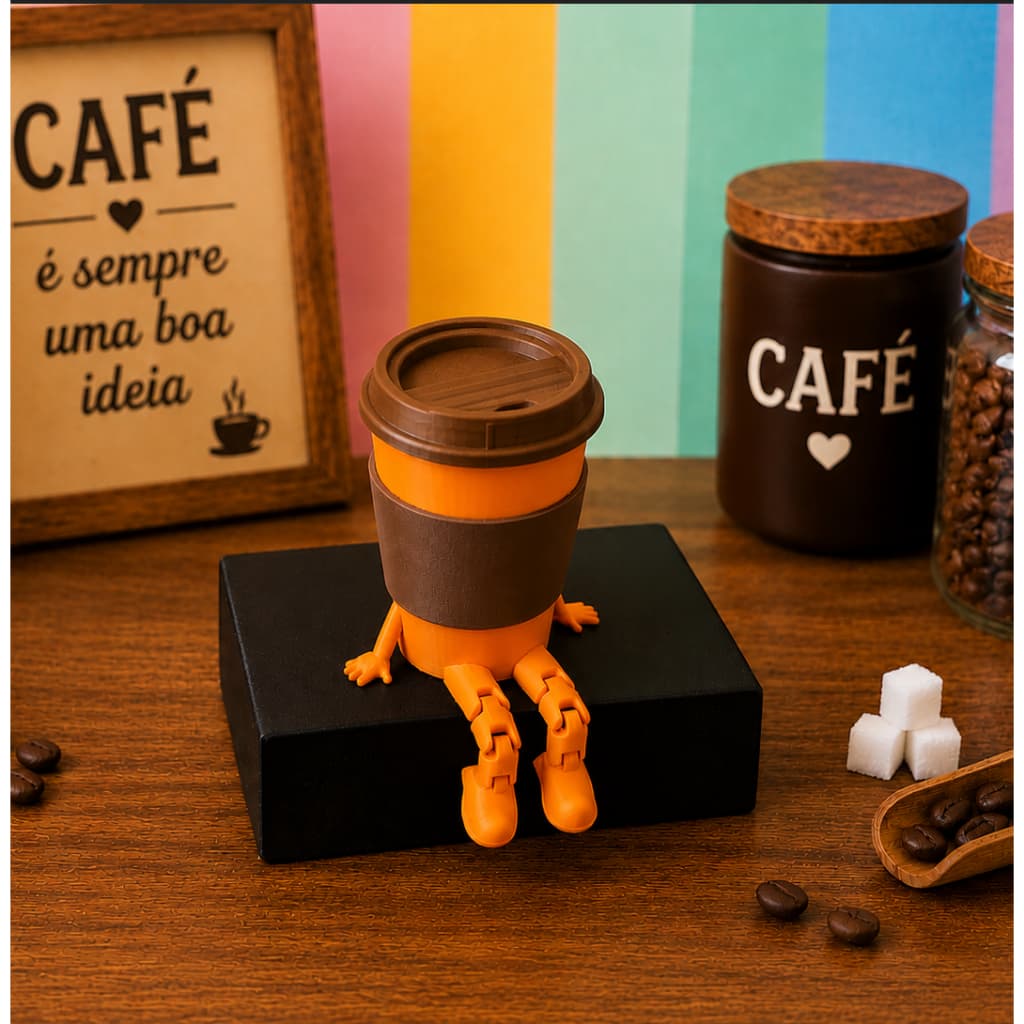 Copo Articulado/ Cantinho do Café / Decorativo + BRINDE