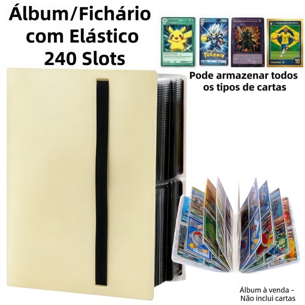 Álbum/Pasta 240 Slots – Cartas Yu-Gi-Oh! e Pokémon, Protege, Organiza e Perfeito para Colecionadores