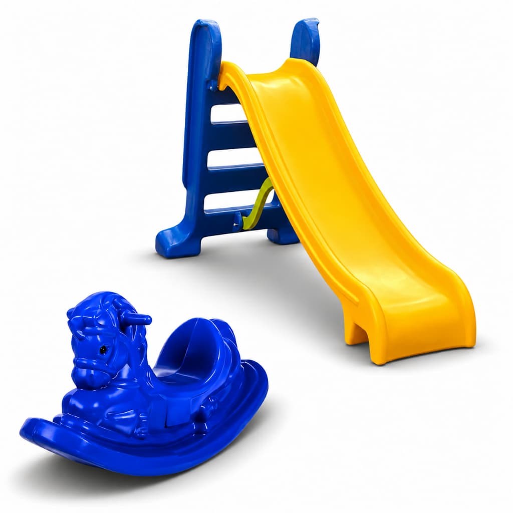 Escorregador Infantil Médio + Gangorra Cavalinho Premium 1 Lugar