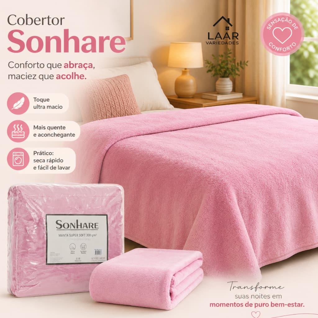 Manta Lisa Microfibra Antialérgico Casal Quente Inverno Super Soft Toque Seda 180M X 2,20