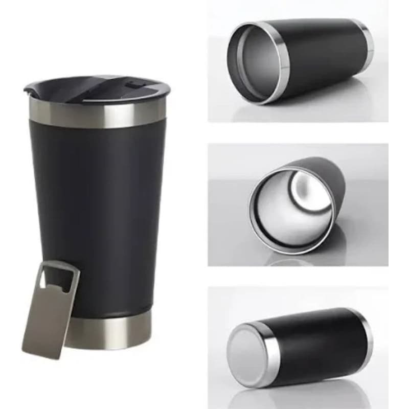 Copo Térmico 473ml com Tampa e Abridor de Garrafas