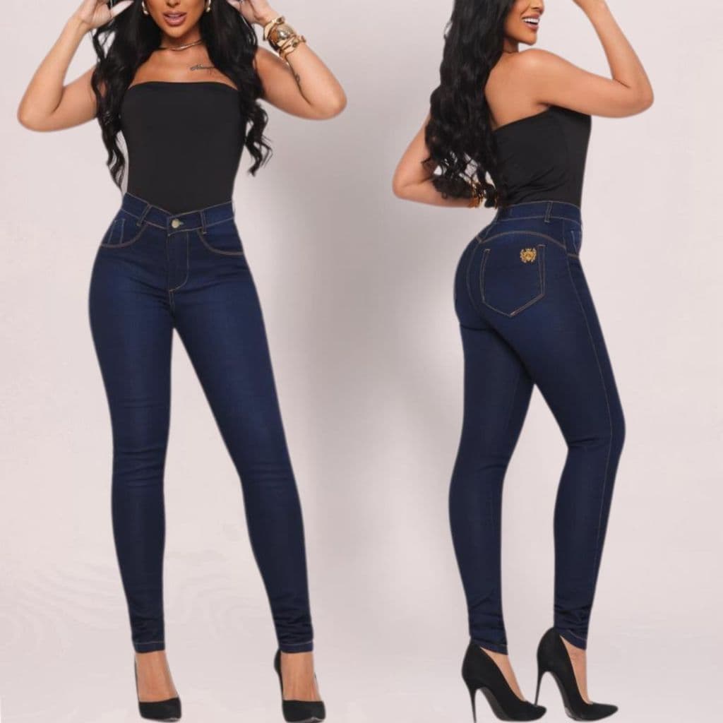 Calça Feminina Jeans Skinny Cintura Alta Com Lycra Levanta Bumbum Elastano Lançamento