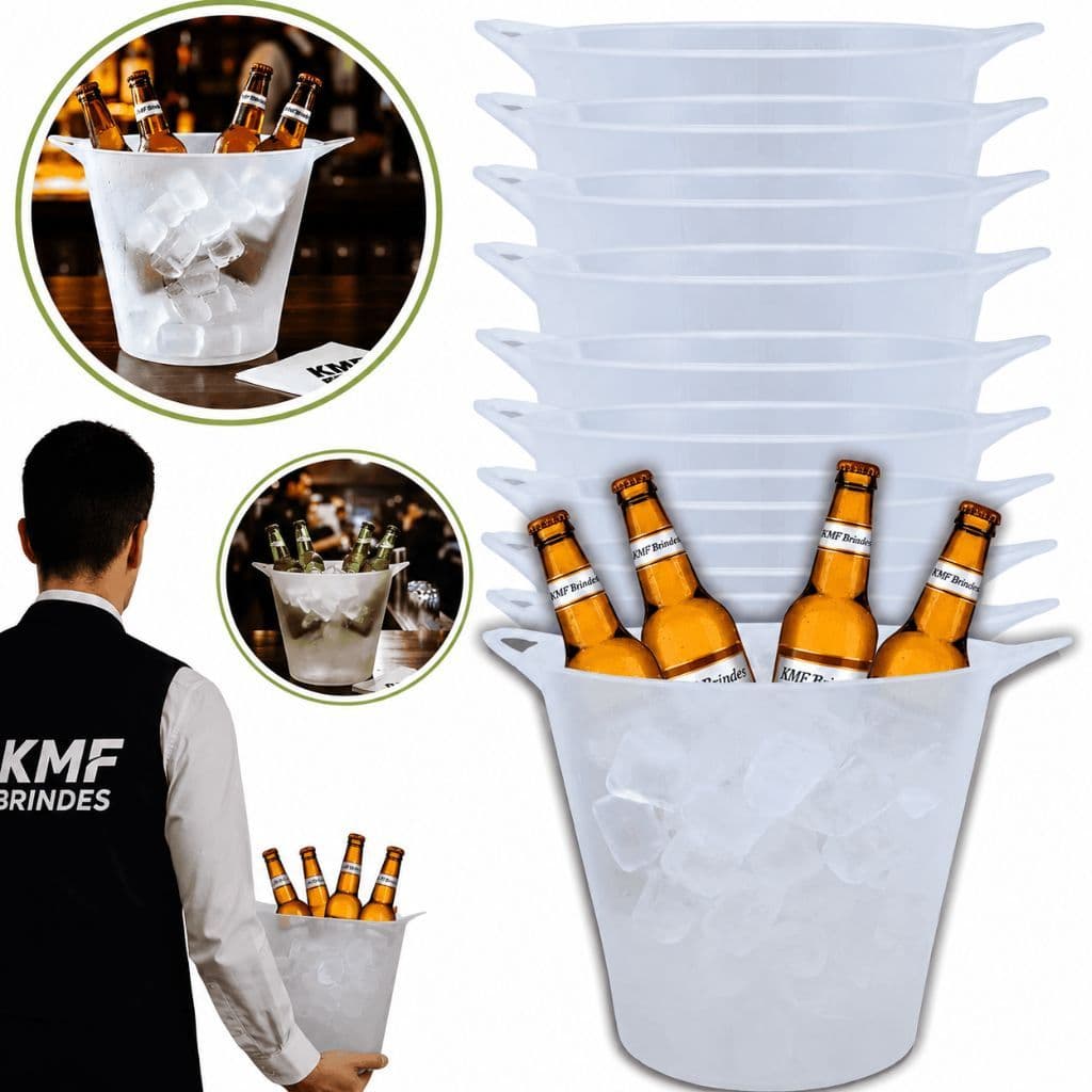 5/10/15/20 Baldes de Gelo 5L Fosco Eco para Cerveja, Champagne, Espumante - Não Quebra- Fabricante