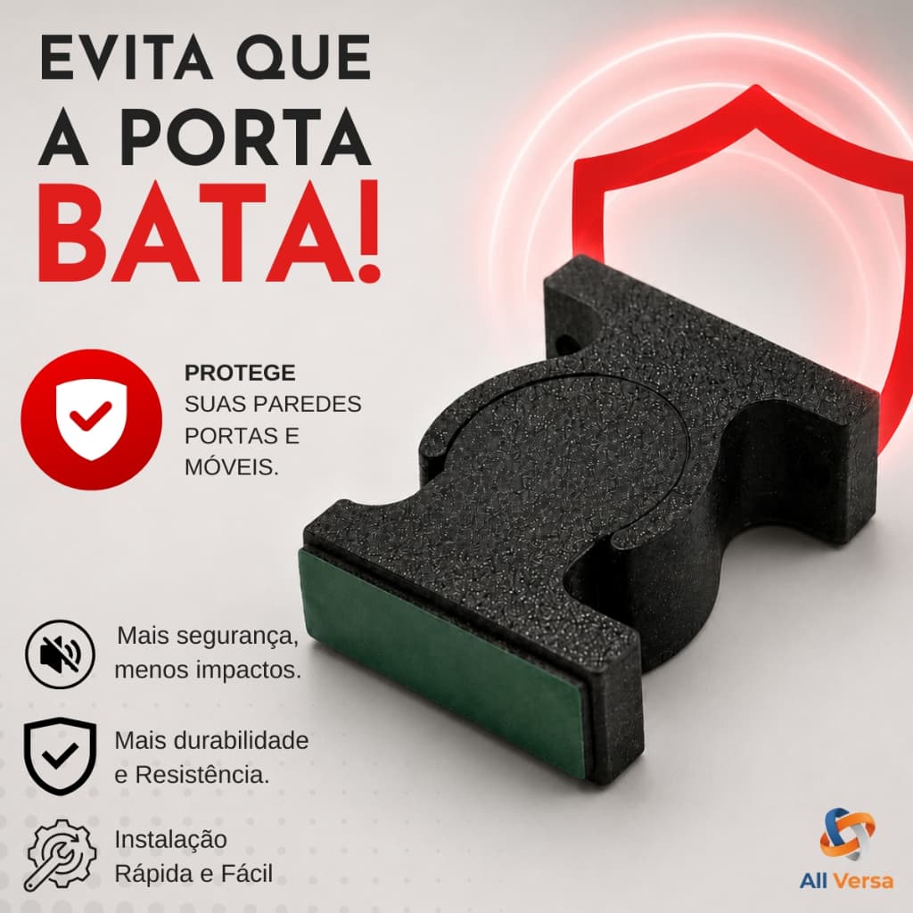 Trava de Porta Fixador com Fita 3M – Prendedor Anti-Batida Super Resistente
