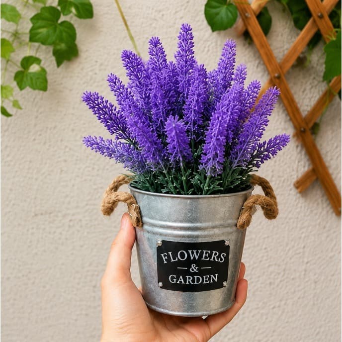 Kit 5 Ramos Lavanda Artificial Buquê Flores Para Decoração