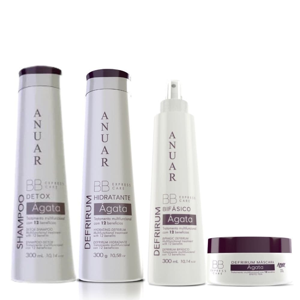 Kit Manutenção BB Express Ágata - 1 kg e 120g - Todos os tipos de cabelos - Anuar