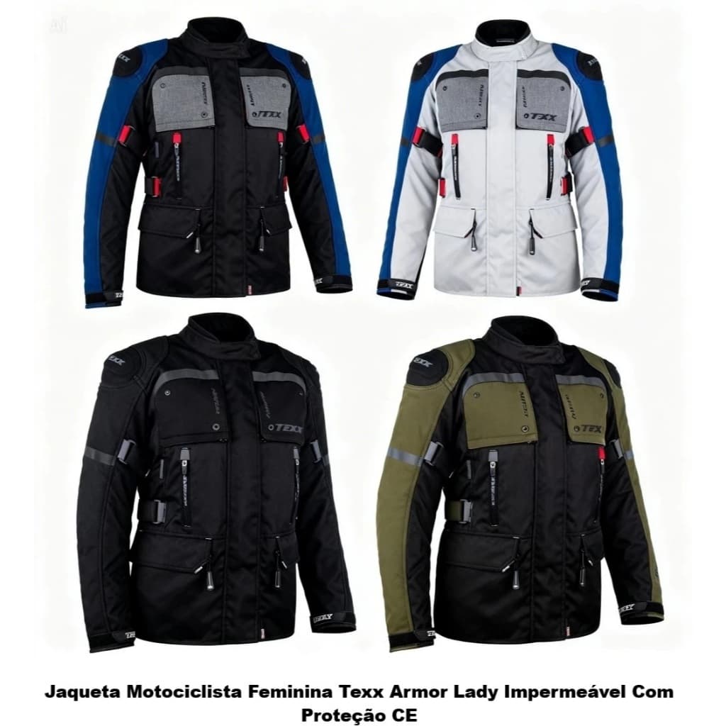 Jaqueta Motociclista Feminina Texx Armor Lady Impermeável Com Proteção CE