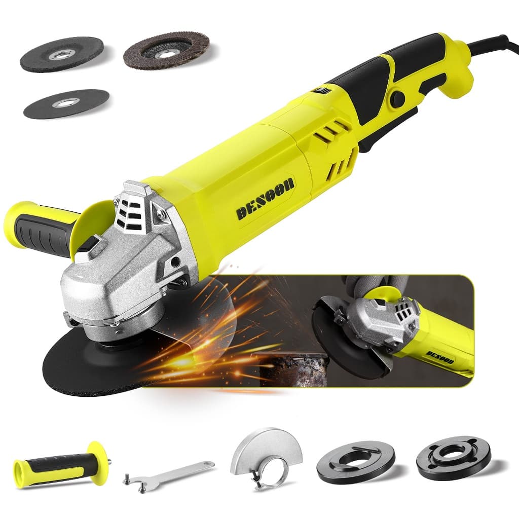 Esmerilhadeira Angular 1200w Profissional 125mm Com Trava De Eixo Controle De Velocidade Desoon-