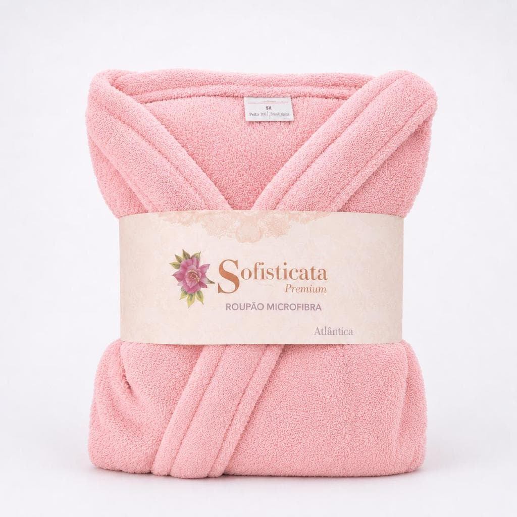 Roupão Plush Microfibra Feminino Toque Macio 180g/m²
