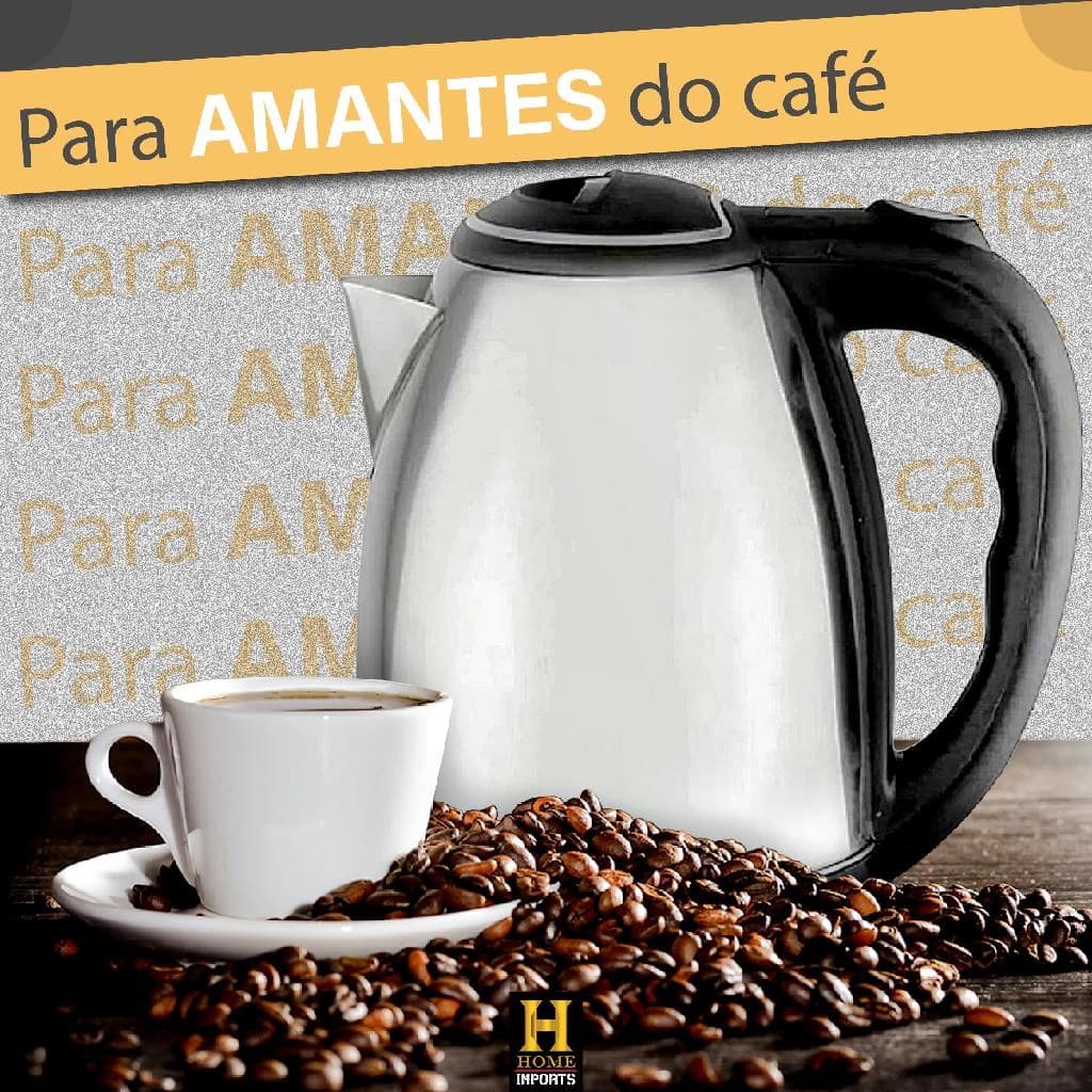 Chaleira Jarra Bule  Elétrica Inox 1.8 L Desligamento Automático Esquenta Rápido Faz Chá Café Ferve Água 220v
