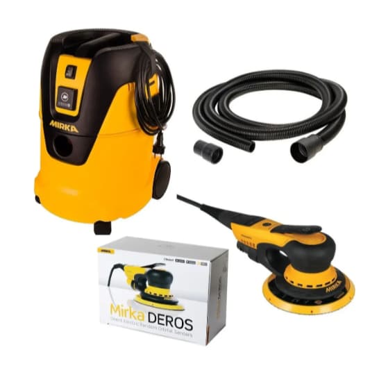 Kit Mirka Deros 650cv Lixadeira Orbital Elétrica + Aspirador