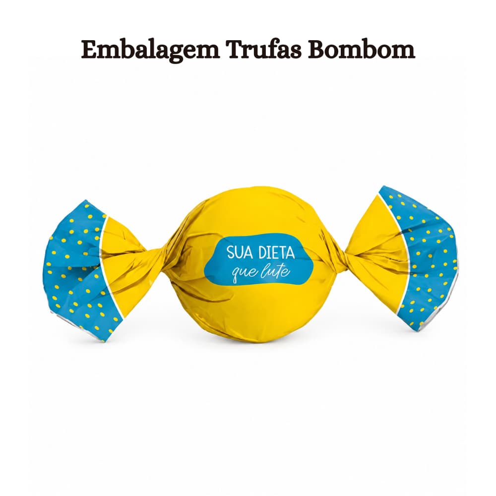 Embalagem Trufas Bombons Sua Dieta Que Lute 100 Unidades Chocolate Confeitaria Doces Papel Cromus
