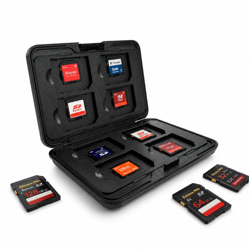 Case Porta Cartão De Memória SD e Micro SD 16 Slots Organizador Compacto Para Fotografia Vídeo Drone