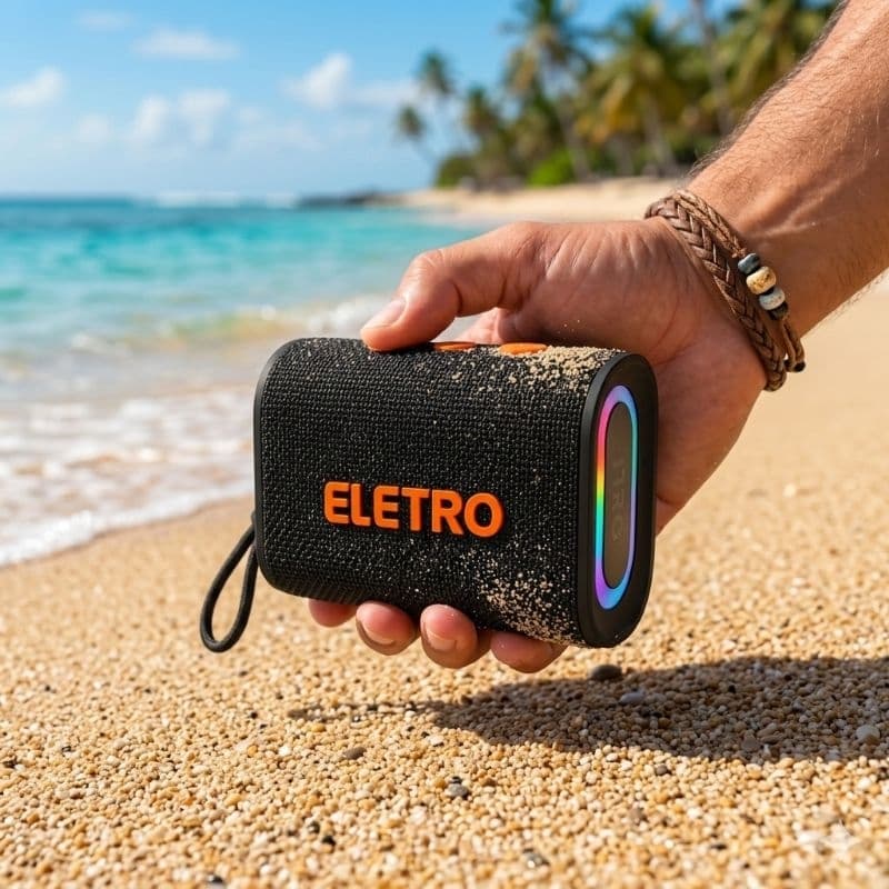 CAIXA SOM ELETRO MEX   POTENTE BLUETOOTH COM LED RGB