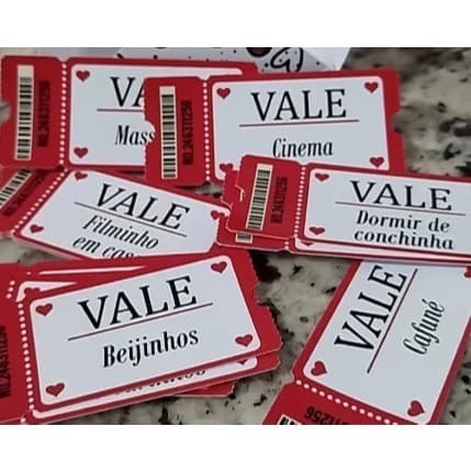 Vale Romântico Kit com 16 Unidades Vales do Amor Presente Criativo para Casal Dia Dos Namorados