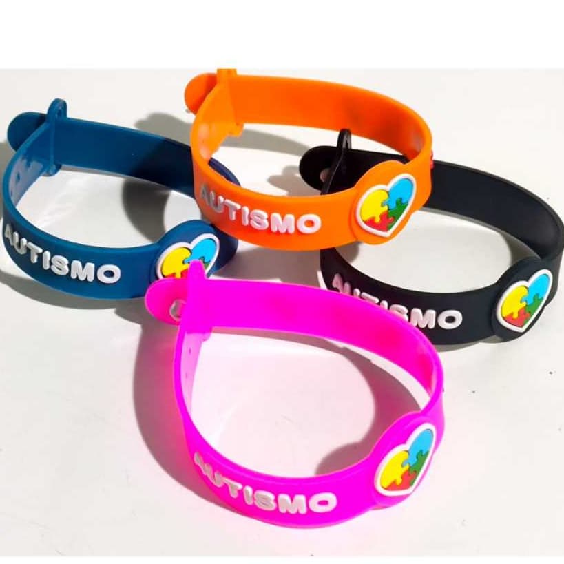 Pulseira Autismo Regulável Emborrachada Resistente – 4 Cores
