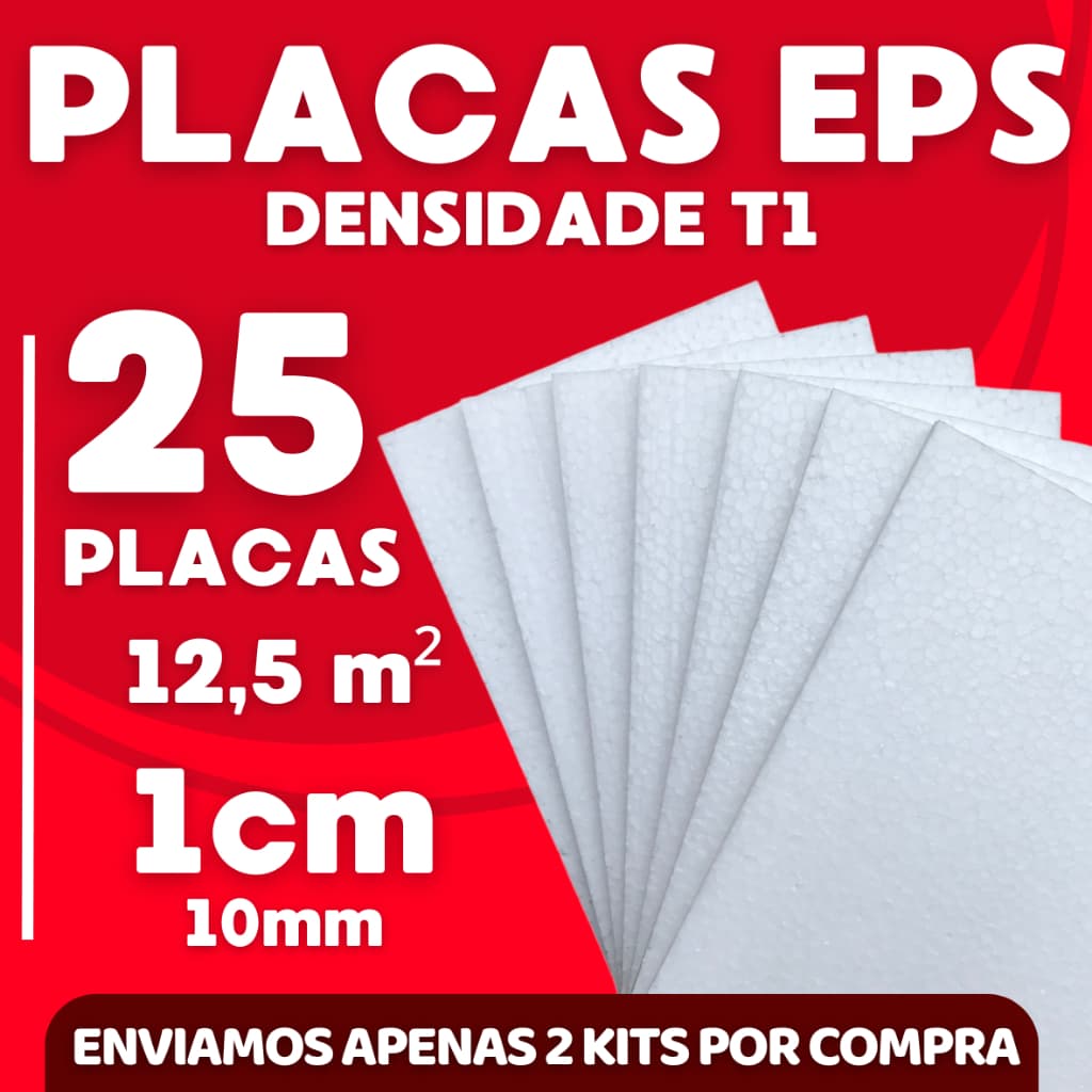 KIT 25 PLACAS EPS 10MM (1CM) ANTICHAMAS FORRO TÉRMICO ACÚSTICO ESPESSURA - ENVIO EXPRESSO
