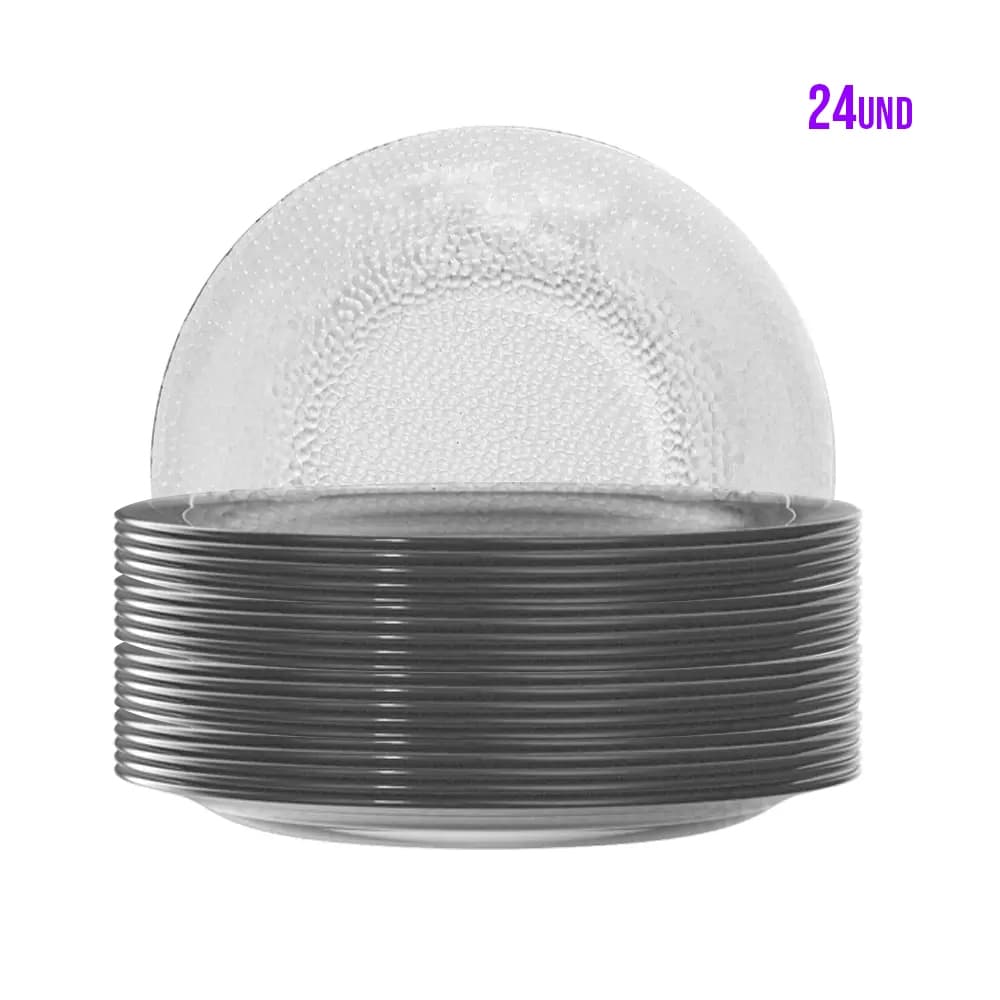 Kit Jogo 24 Pratos Raso Acqua Duralex 23cm