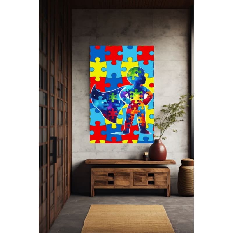 Quadros Decorativos Autismo TEA Menina ou Menino Personalizado com Nome Para Sala Quarto Escritório Decoração