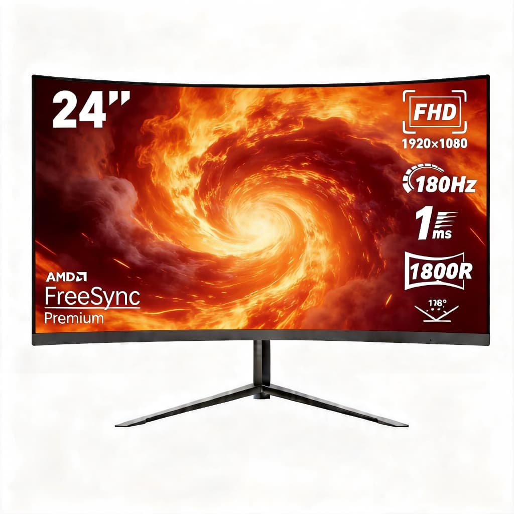 Monitor Gamer Curvo 24 180Hz Full HD IPS 1ms HDMI DisplayPort Freesync