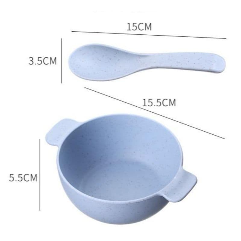 Tigela Infantil com Colher – Material Plástico Resistente Colorido para Bebê e Criança
