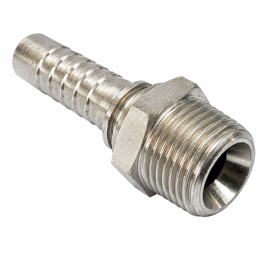 Terminal Hidráulico Macho Fixo NPT 3/8 Para Mangueira Hidráulica 3/8 R1 R2 Alta Pressão