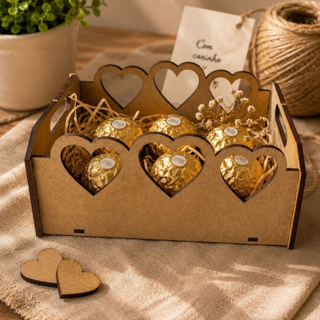 Kit Bandejas Lisas Decoração Coração Namorados Mdf Cru Envio Pequena Presente Lembrancinha