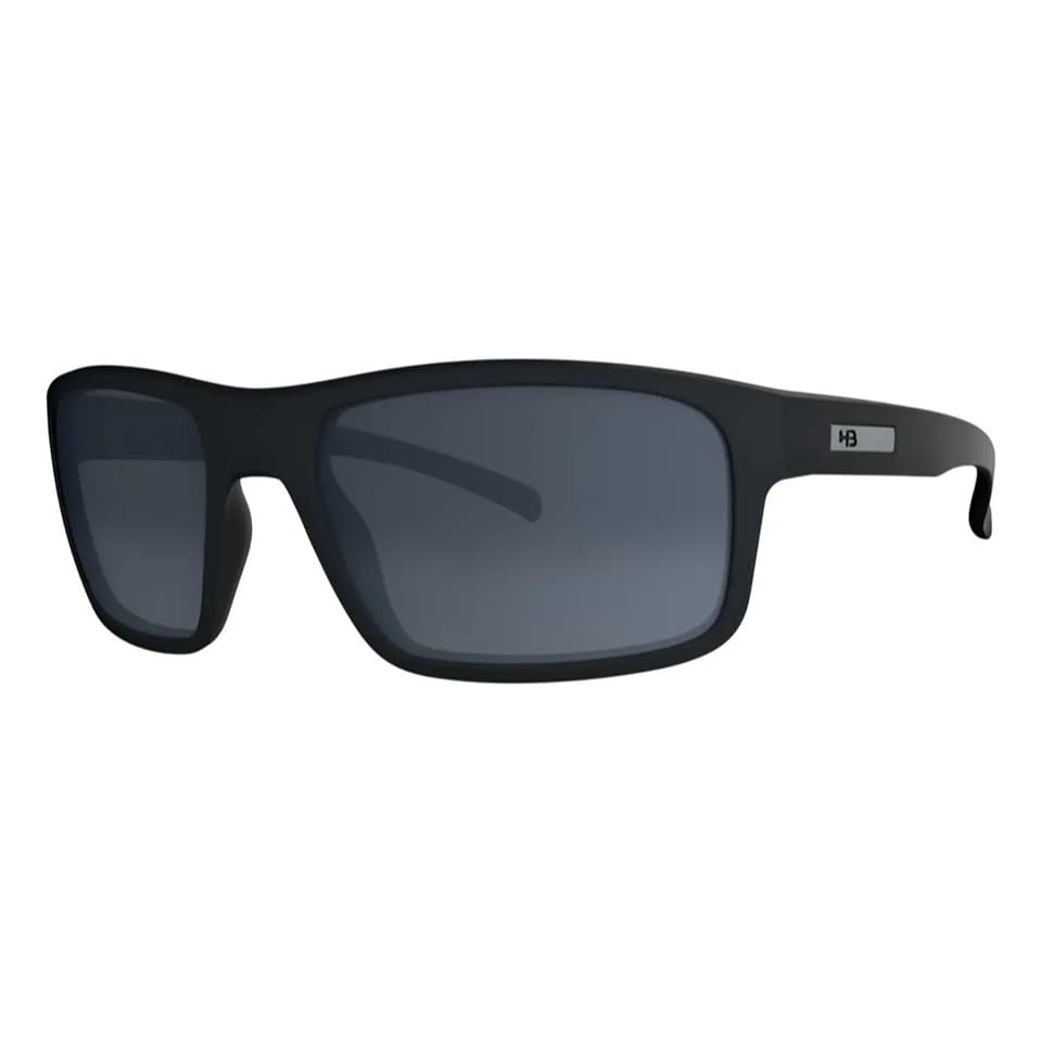 Óculos De Sol Maculino Hb Overkill Preto Fosco Lente Cinza