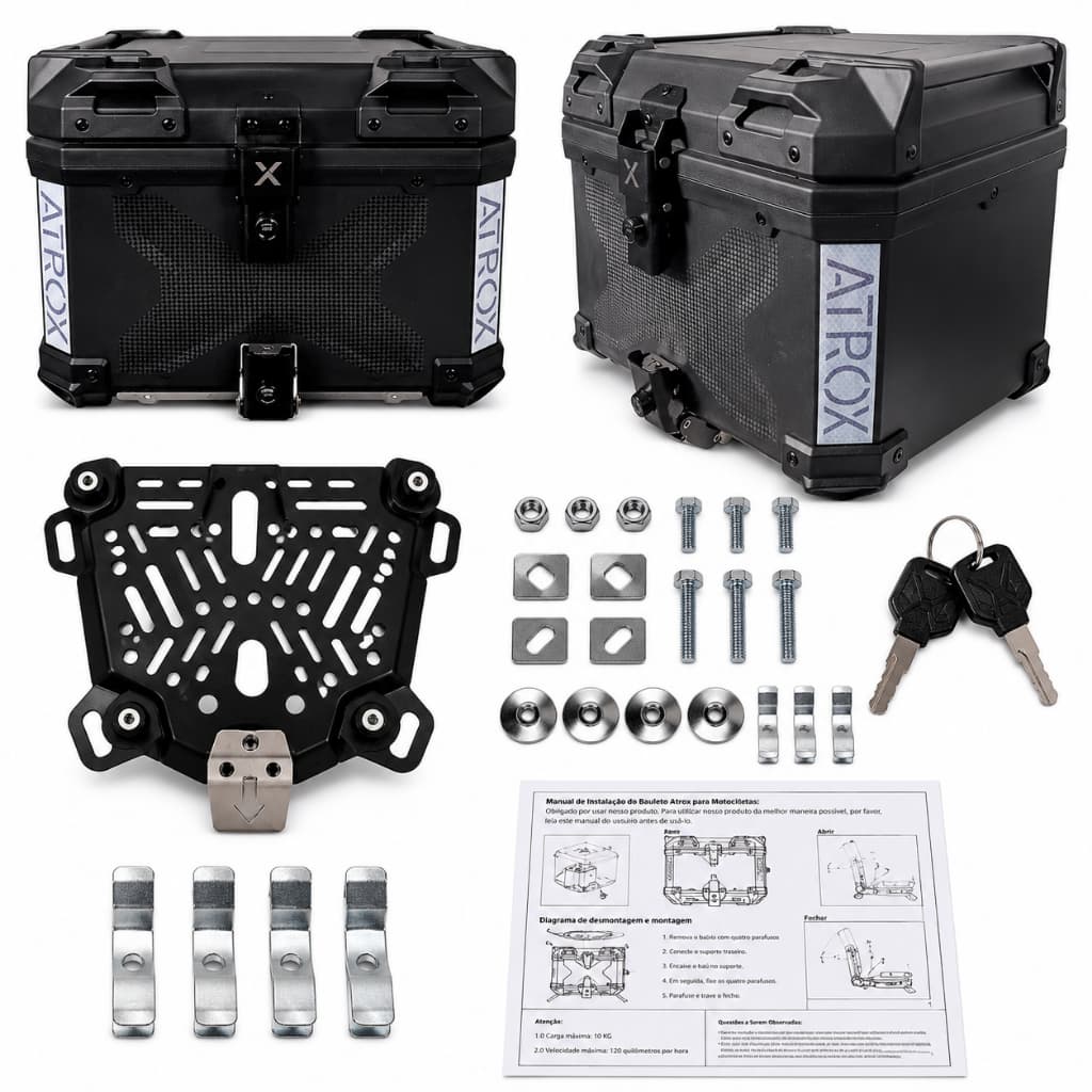 Bauleto Bau Motos Universal 38 Litros Crosser 150 Fazer 250 Adv 150 Nmax 160 Tenere 250