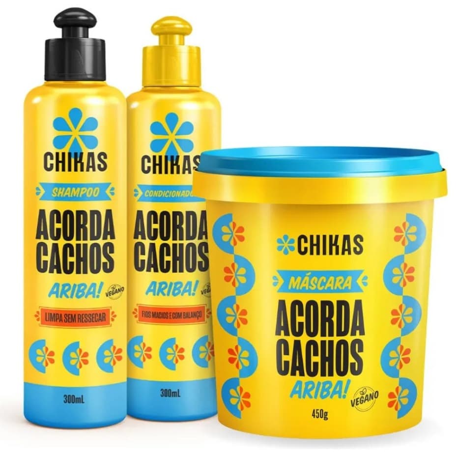 Kit de Hidratação e Nutrição para Cachos e Crespos Acorda Cachos Chikas Cosméticos