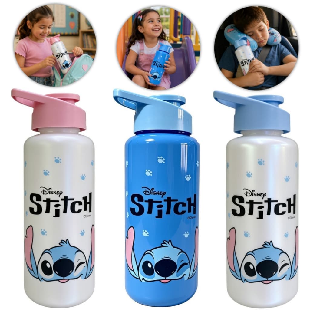 Garrafa Squeeze Stitch 1 Litro Plástico BPA Free Lancheira Academia