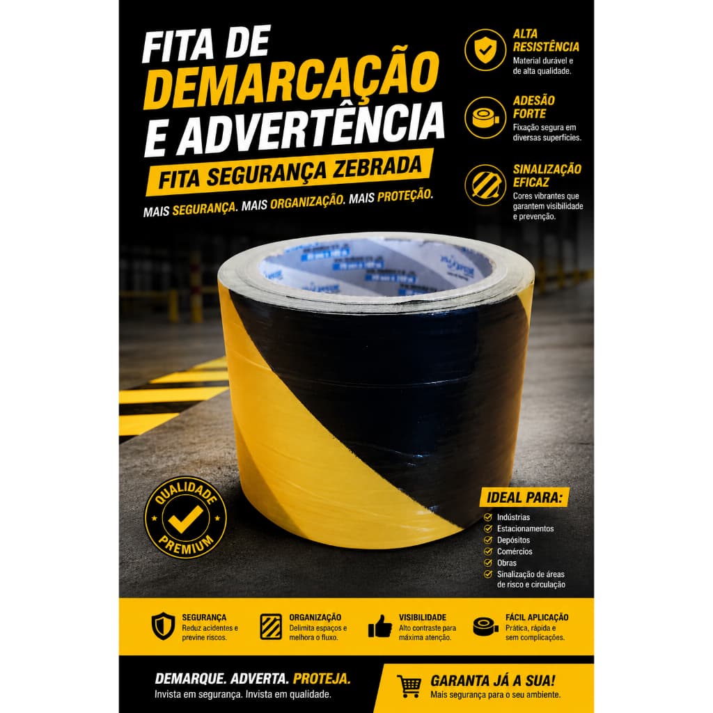 Fita De Demarcação E Advertência Fita Segurança Zebrada