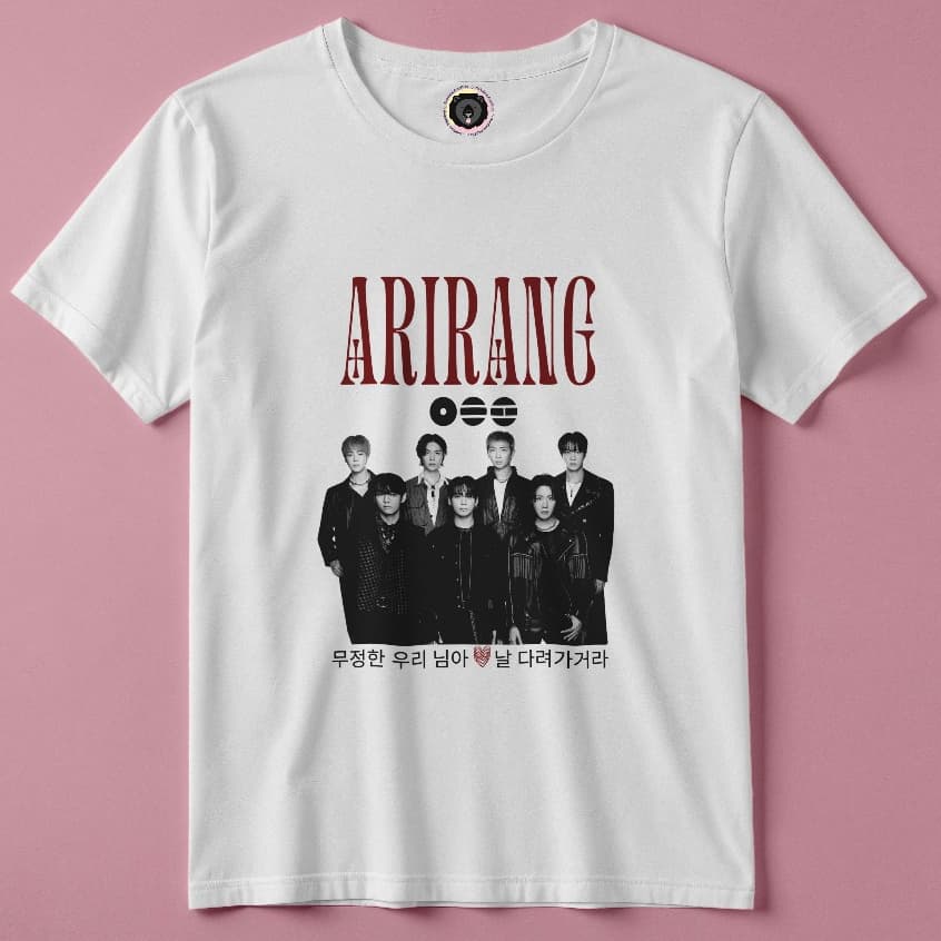 Camisa Algodão Personalizada BTS Arirang Word Tour Armys Jungkook V J-Hope RM Jin Jimmy SUGA Army Show Turnê K-Pop
