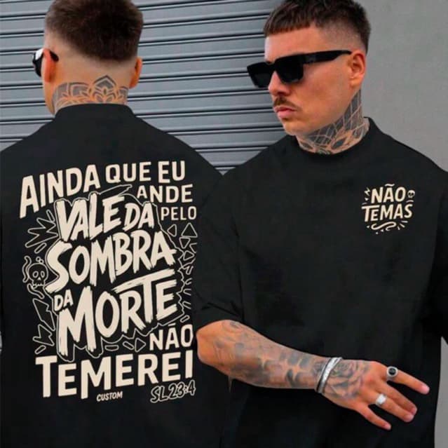 Camiseta T-shirt Cristã Gospel blusa Versículo Camisa 100% Algodão Unissex verão