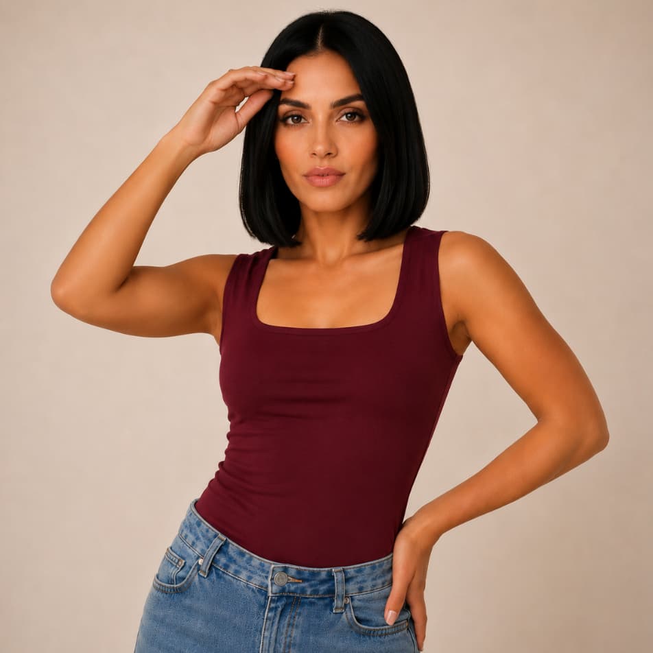 Blusa regata Feminina suplex feminina decote quadrado alça grossa treino Moda básica elegante tendência verão blusinhas