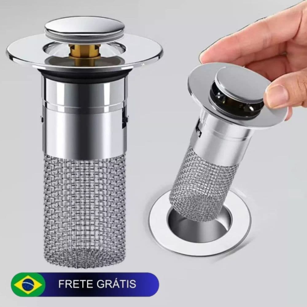 Ralo com Filtros De Drenagem Para Pia De Banheiro Modelo