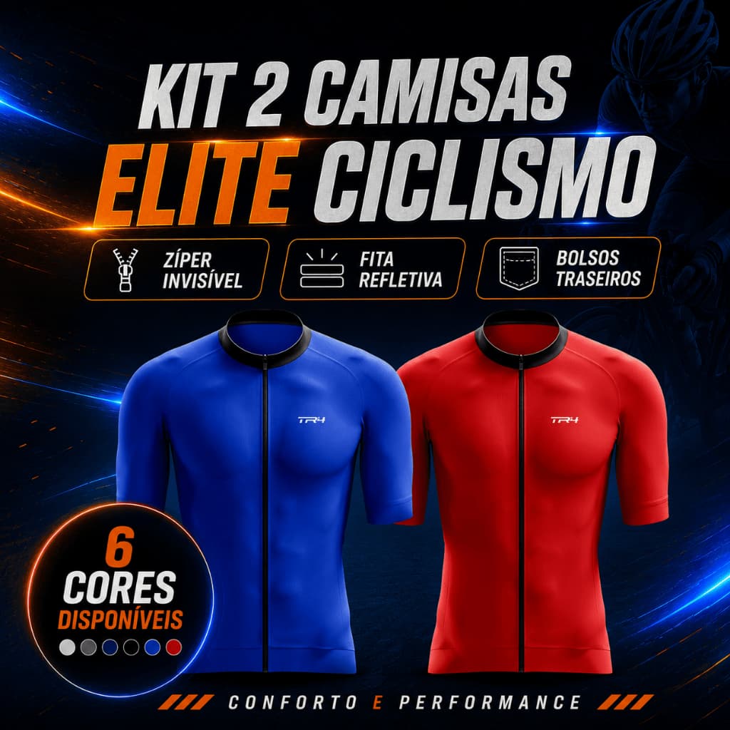 Combo Kits 2 Camisa Masculina Ciclismo Premium Manga Curta Ziper Total Elite Pedal Bike