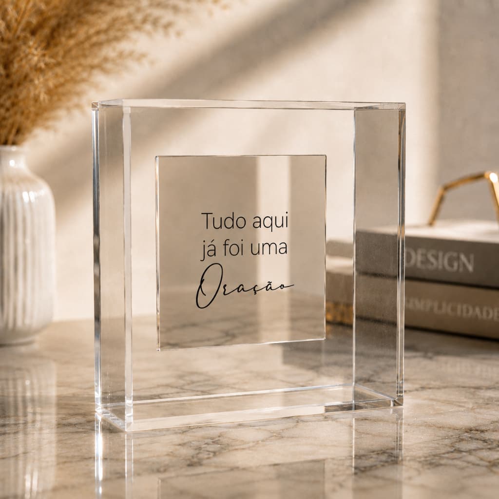 Quadro Decorativo De Acrílico Com Frase Decorativo