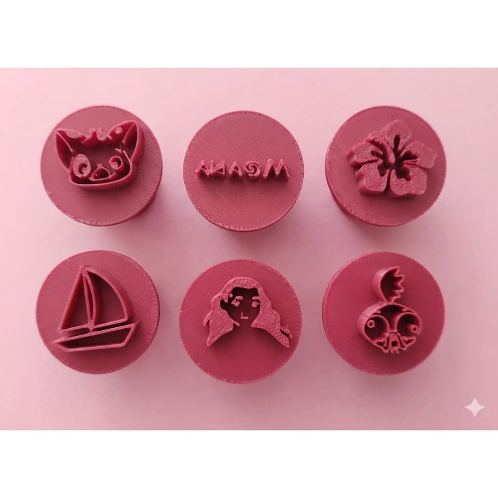 Kit 6 Carimbo Marcador Brigadeiro Moana