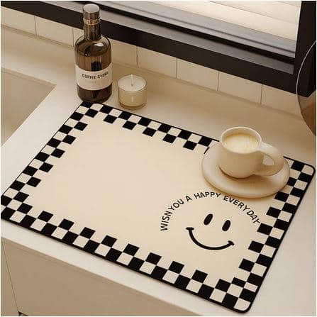 Tapete escorredor de Louça em Microfibra Super absorvente 40X30CM Dobrável Aparador de Louça
