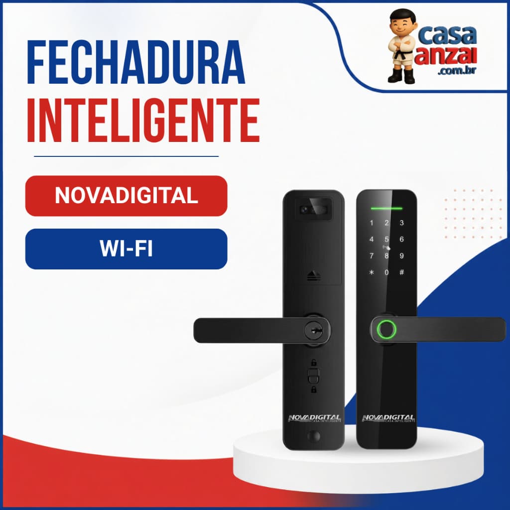 Fechadura Inteligente Shine WiFi NovaDigital Biometria Controle Via App