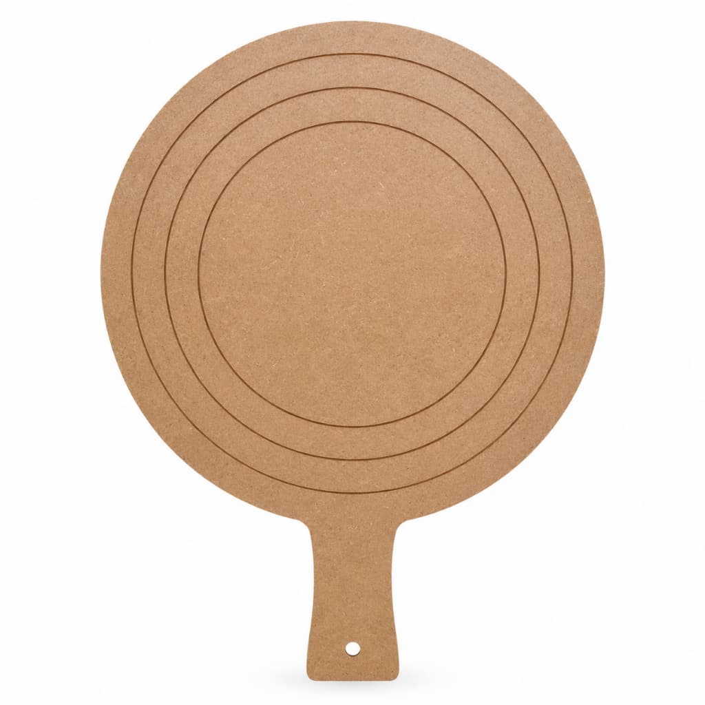 Pá Para Montagem e Preparo De Pizza Em Madeira Mdf 40 Cm - 4 Em 1 Alta Resistência Reforçado