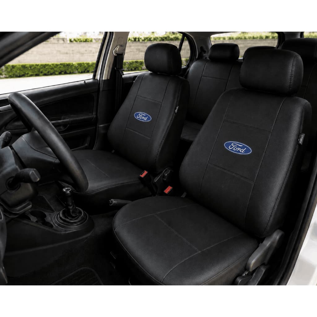 Capa Banco Automotiva Preta Couro Sintético Ford Ka Fiesta Focus Ecosport Fusion