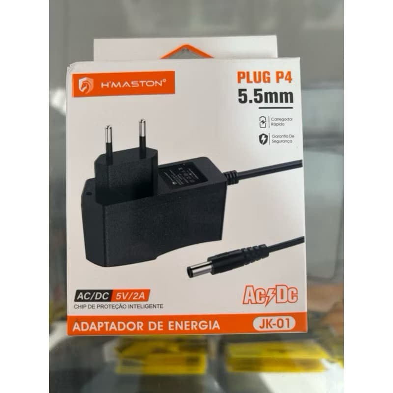 Fonte Adaptador de Energia H'Maston JK-01 5V/2A Plug P4 5.5mm