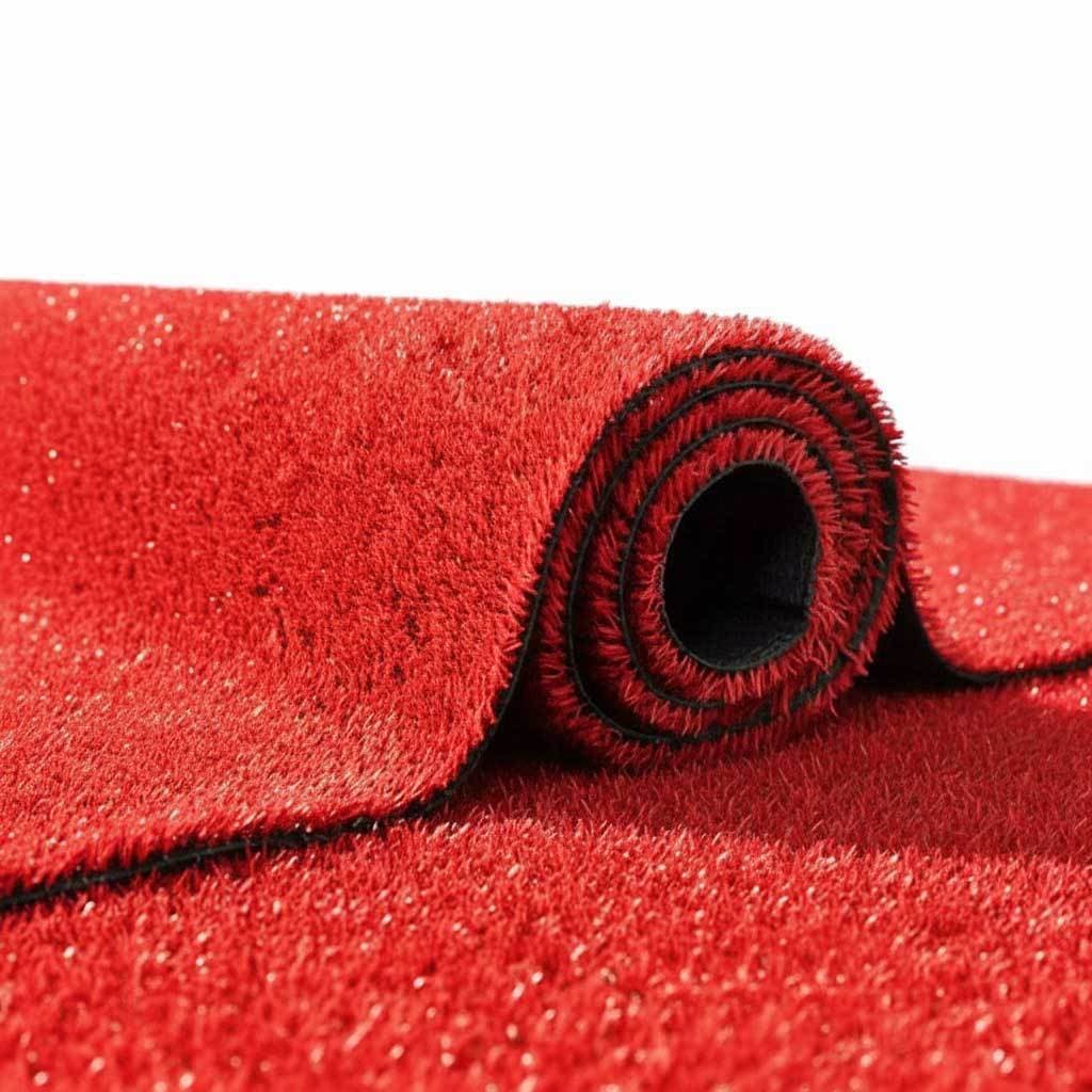 Grama Sintetica Vermelha Soft Grass 12mm Medida 2x2.5m / 5m2 / Decorativa Eventos Resistente
