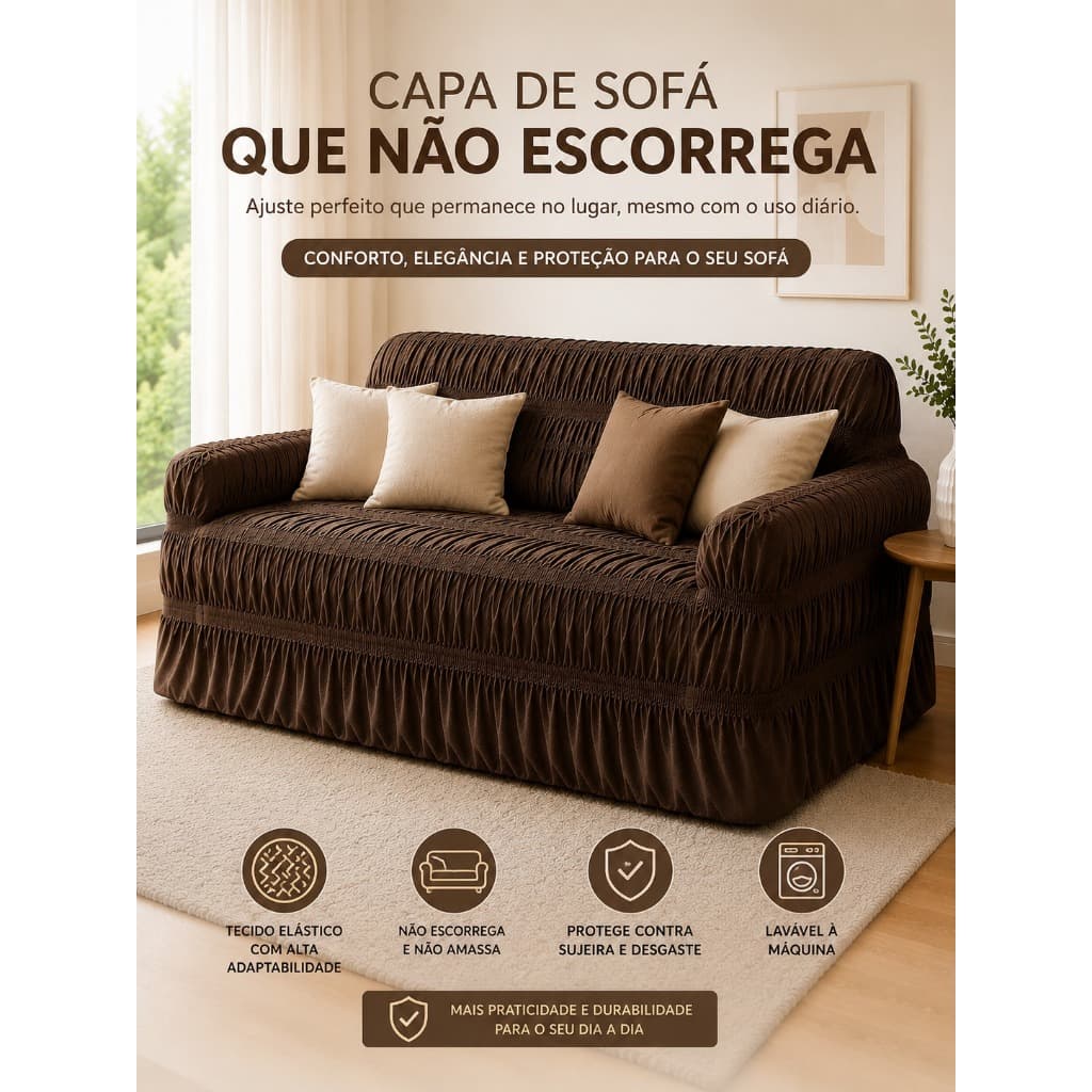 Capa Para Sofá Lugares Capa Retrátil Ajustável Reclinável Diversos Tamanhos Proteção Completa