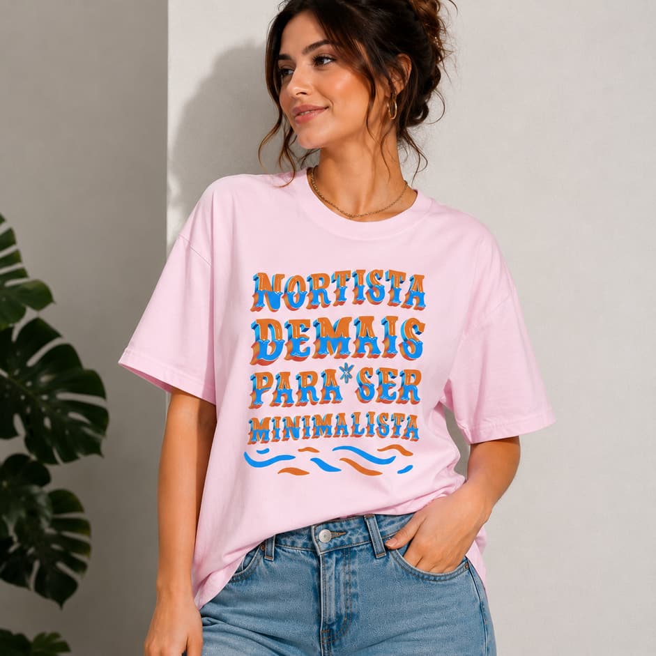 T Shirt Camiseta Feminina Estampada  Nortista São João P ao GG