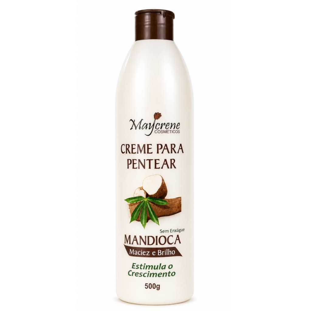 Creme de pentear Mandioca Maycrene hidratação cabelo cacheado Crescimento e definição dos cachos