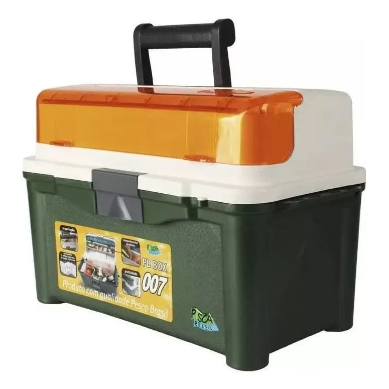 Maleta Caixa De Pesca PB Box 007 33L Litros Organizadora Plástico Resistente Pesca Brasil Premium